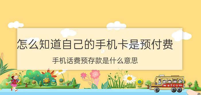 怎么知道自己的手机卡是预付费 手机话费预存款是什么意思？